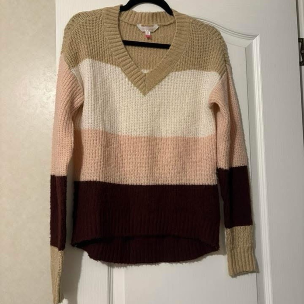 Colorblock V-Neck Sweater